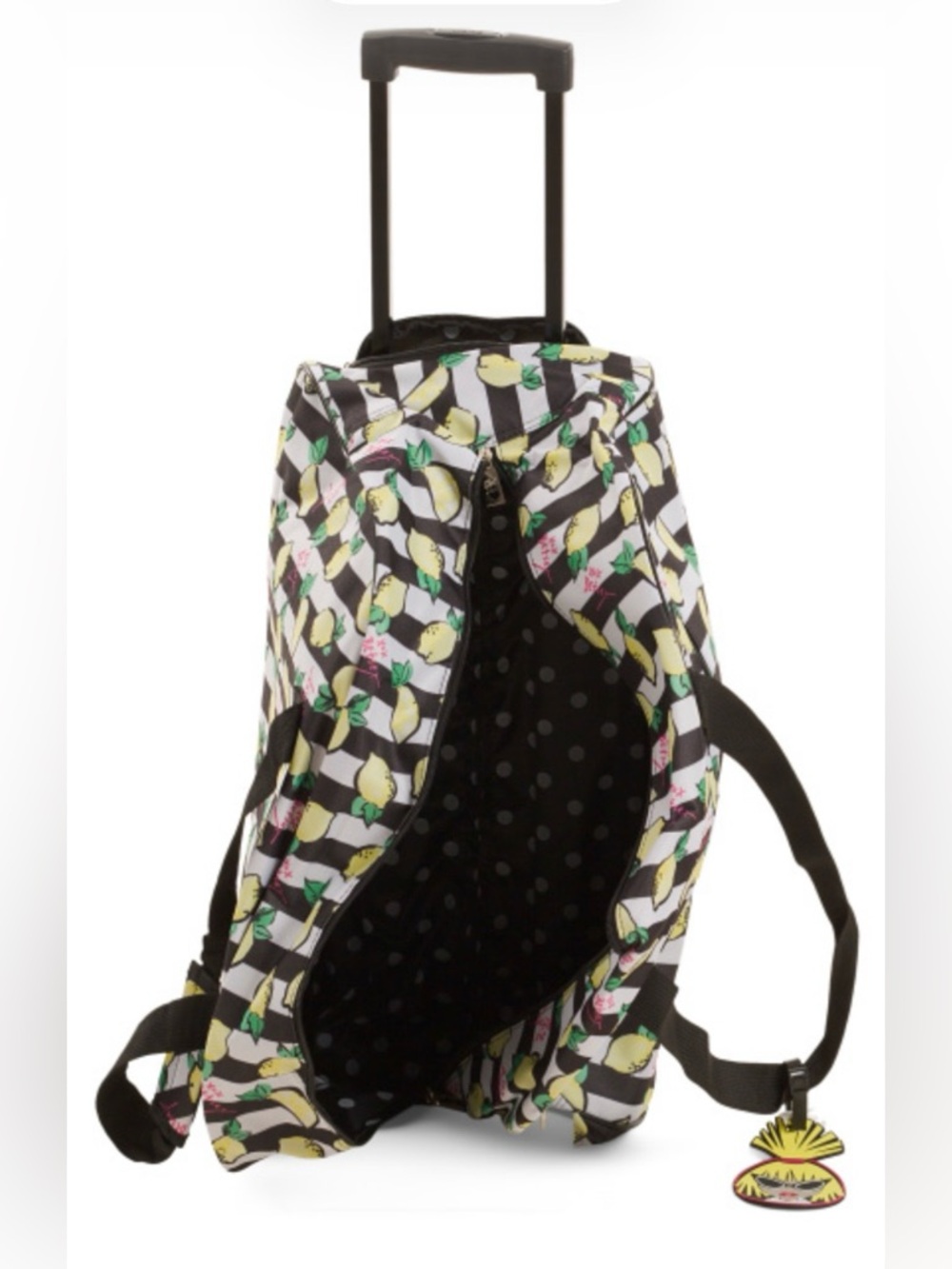 BETSEY JOHNSON 22” L Fresh Lemons Rolling Weekender Luggage Carry-on Bag NEW NWT - Picture 3 of 5